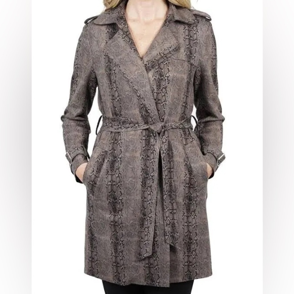 Women’s Snakeskin Trench Coat Jacket - Picture 1 of 7